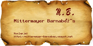 Mittermayer Barnabás névjegykártya